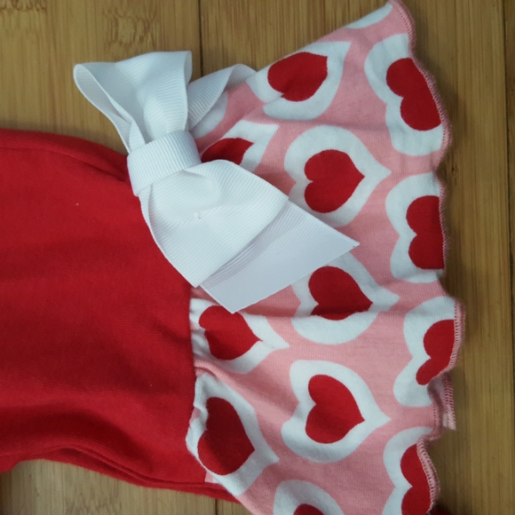 Ricrac and Ruffles Love Letters Valentine's Day girls long sleeved romper - Picture 5 of 9